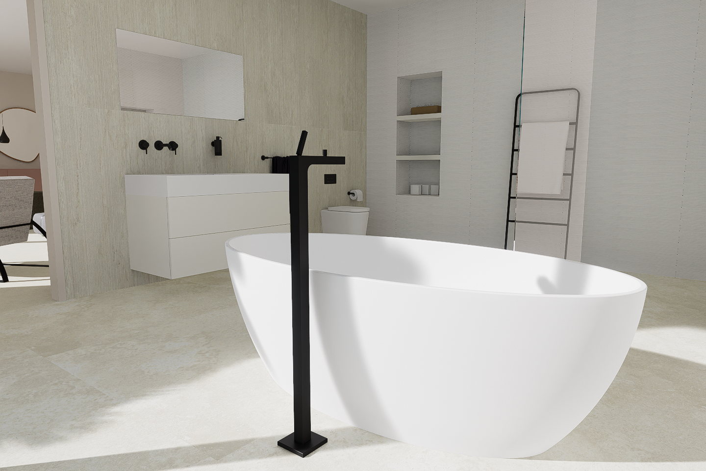 Dizajn interijera kuće uz more - kupaona