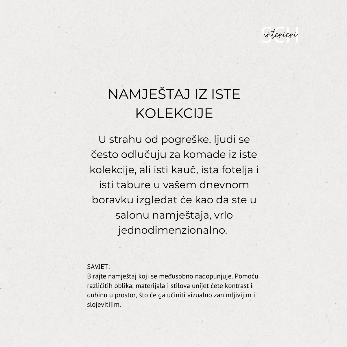 Najčešće greške prilikom uređenje prostora: namještaj iz iste kolekcije