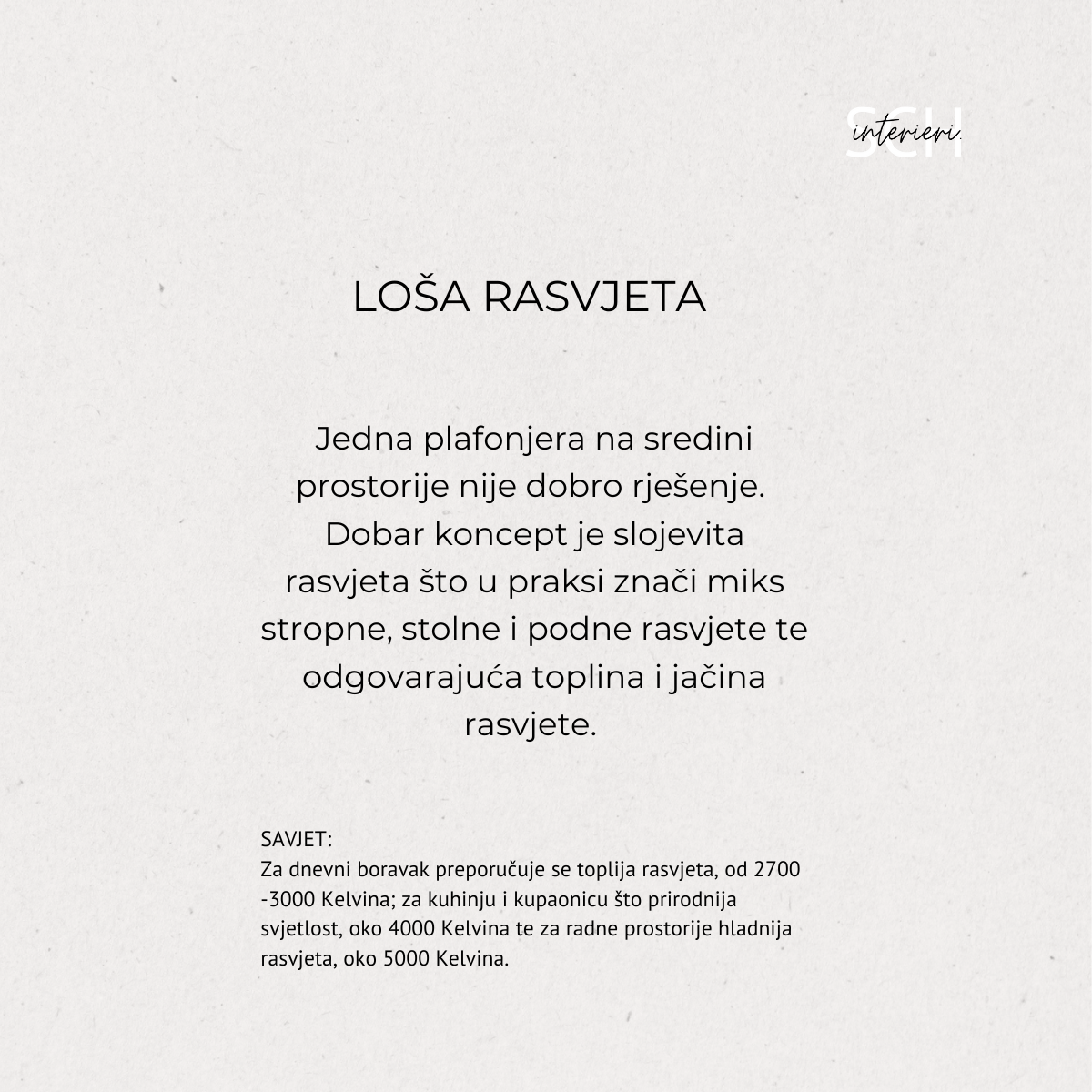 Najčešće greške prilikom uređenja prostora: loša rasvjeta