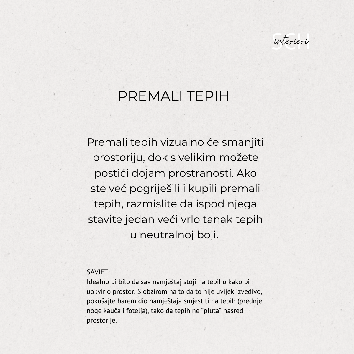 Najčešće greške prilikom uređenja prostora: premali tepih