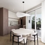 Dizajn interijera stana u Trogiru - elegantni bezvremenski dizajn kuhinje i dnevnog boravka u zemljanim tonovima. Prostor koji opušta i smiruje.