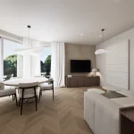 Dizajn interijera stana u Trogiru - elegantni bezvremenski dizajn kuhinje i dnevnog boravka u zemljanim tonovima. Prostor koji opušta i smiruje.