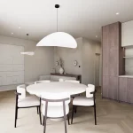 Dizajn interijera stana u Trogiru - elegantni bezvremenski dizajn kuhinje i dnevnog boravka u zemljanim tonovima. Prostor koji opušta i smiruje.